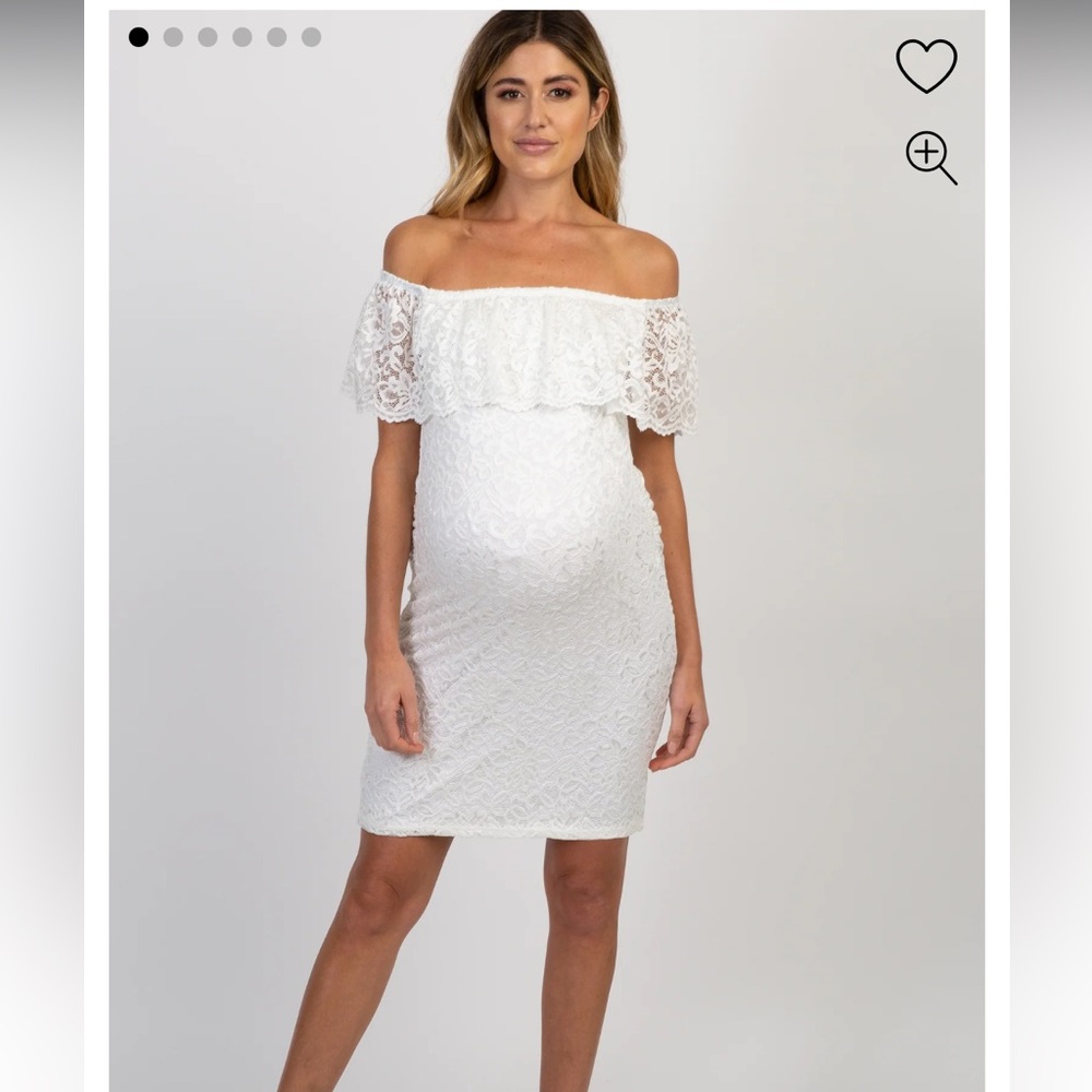Off Shoulder maternity dress white size large